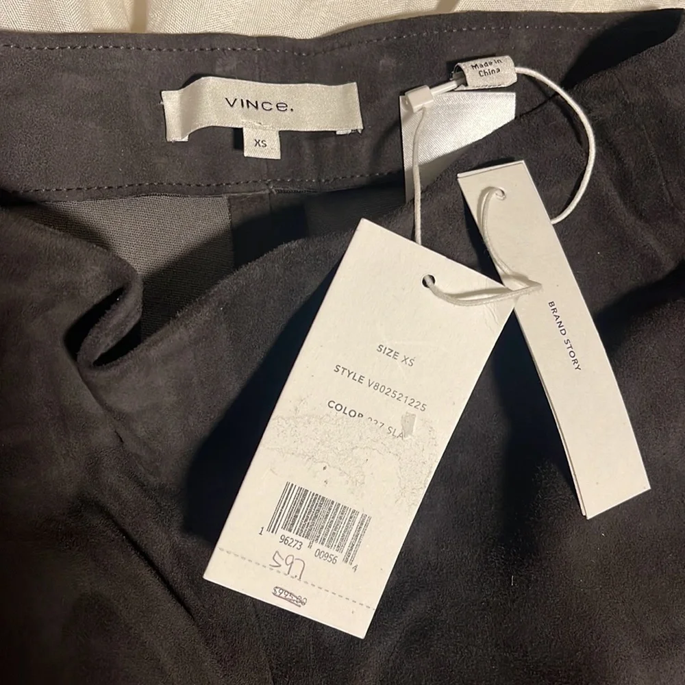 Vince suede leggings in grey color - Picture 3 of 3